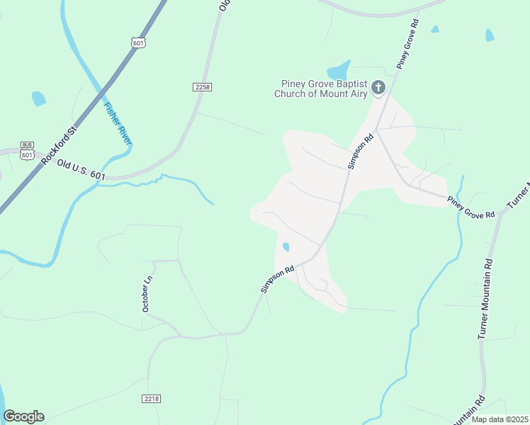 map of restaurants, bars, coffee shops, grocery stores, and more near 258 Westwind Court in Mount Airy