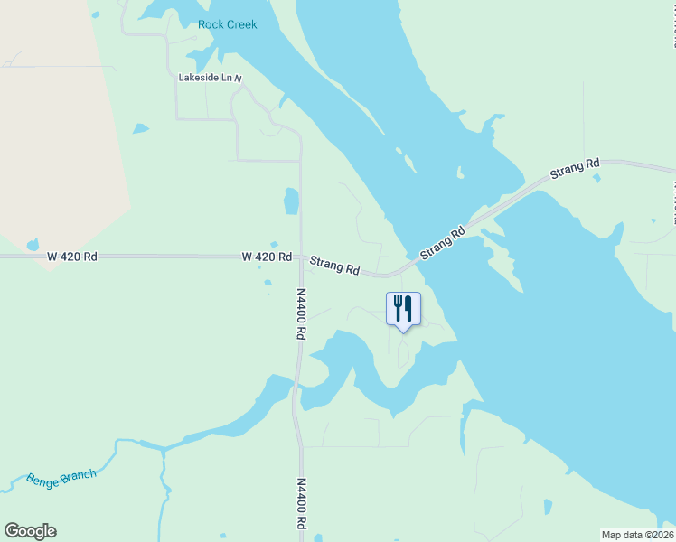 map of restaurants, bars, coffee shops, grocery stores, and more near 5066 E 420 Road in Adair