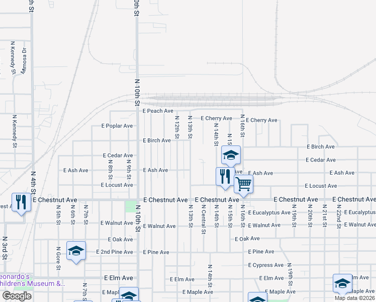 map of restaurants, bars, coffee shops, grocery stores, and more near 1125 North 12th Street in Enid