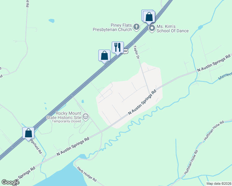 map of restaurants, bars, coffee shops, grocery stores, and more near 313 Caden Way in Piney Flats