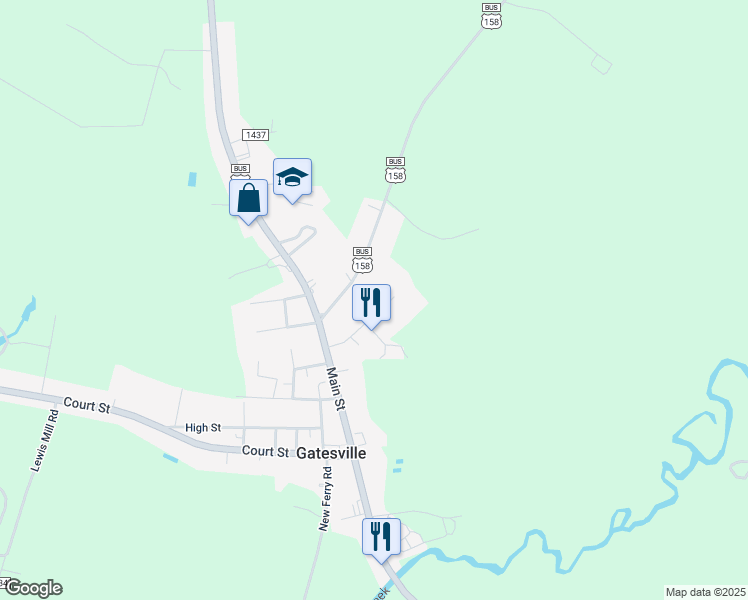 map of restaurants, bars, coffee shops, grocery stores, and more near Willey Lane in Gatesville