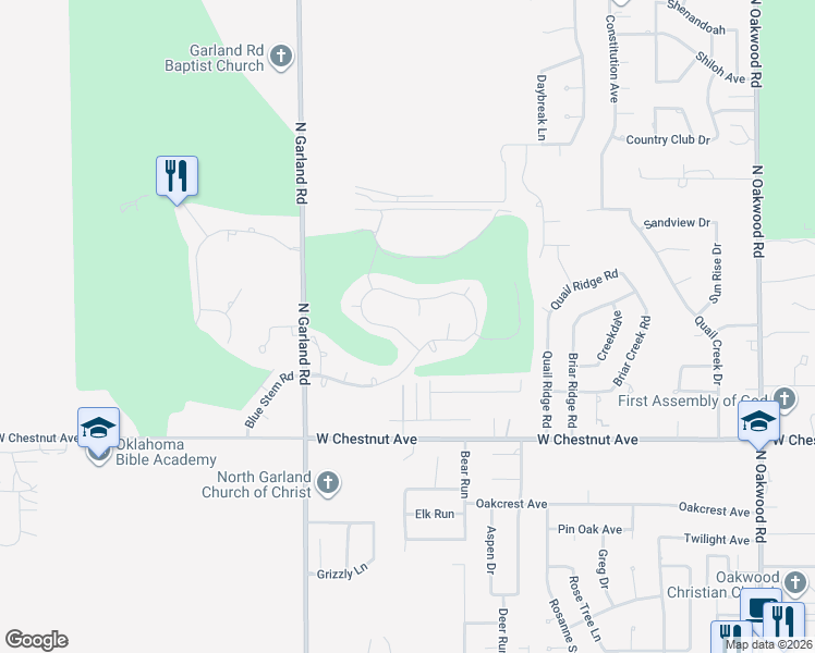 map of restaurants, bars, coffee shops, grocery stores, and more near 1113 Winchester Avenue in Enid