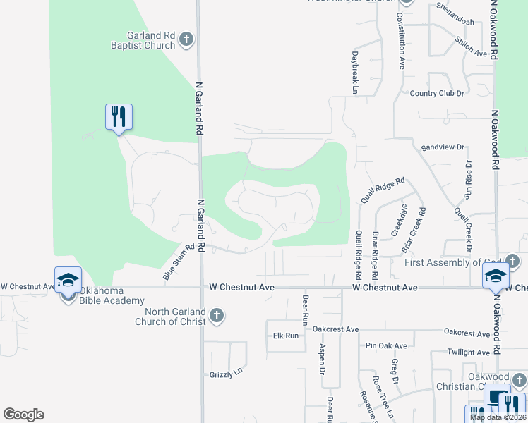 map of restaurants, bars, coffee shops, grocery stores, and more near 1113 Winchester Avenue in Enid