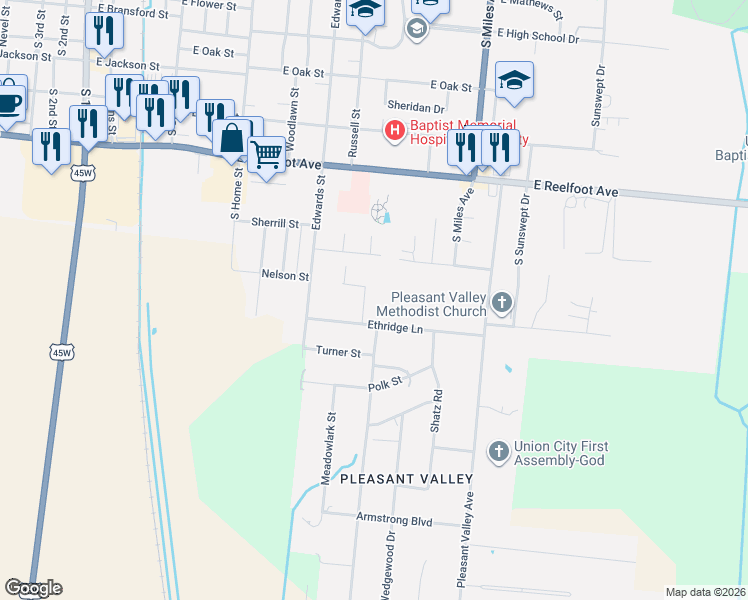 map of restaurants, bars, coffee shops, grocery stores, and more near 1064 Wildwood Cove in Union City