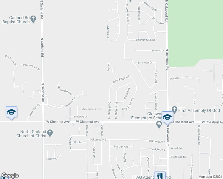 map of restaurants, bars, coffee shops, grocery stores, and more near 1131 Quail Ridge Road in Enid