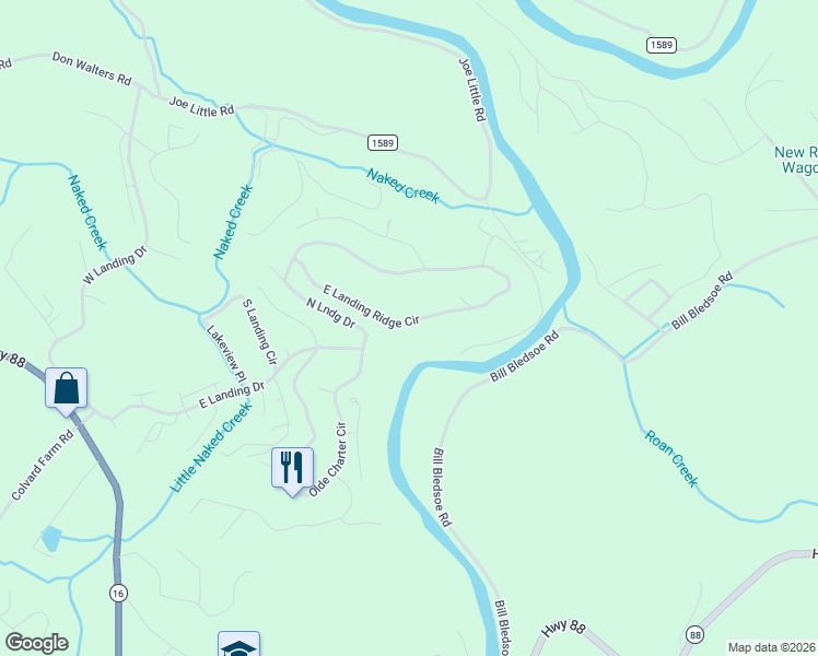 map of restaurants, bars, coffee shops, grocery stores, and more near 450 East Landing Ridge Circle in Jefferson