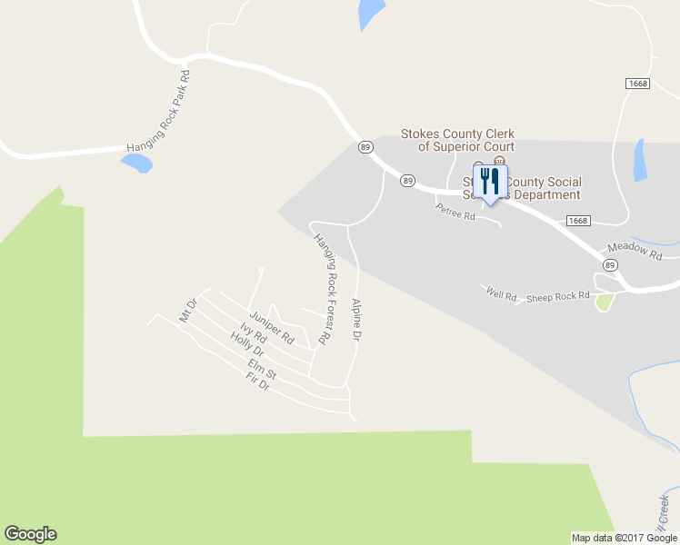 map of restaurants, bars, coffee shops, grocery stores, and more near 325 Hanging Rock Forest Road in Danbury