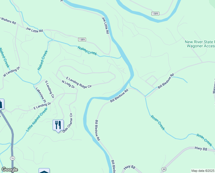 map of restaurants, bars, coffee shops, grocery stores, and more near 610 East Landing Ridge Circle in Jefferson
