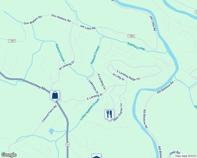 map of restaurants, bars, coffee shops, grocery stores, and more near 233 Lakeview Place in Jefferson