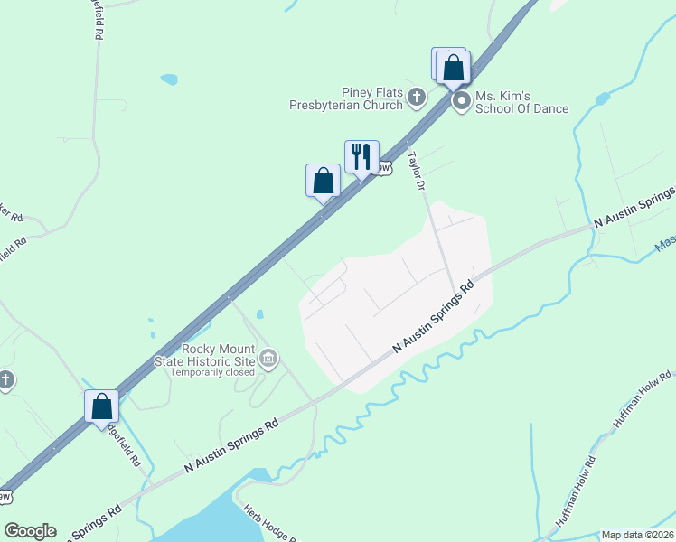map of restaurants, bars, coffee shops, grocery stores, and more near 313 Caden Way in Piney Flats
