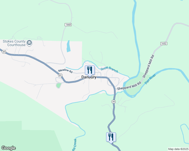 map of restaurants, bars, coffee shops, grocery stores, and more near 103 Courthouse Circle in Danbury