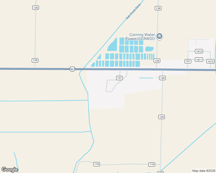 map of restaurants, bars, coffee shops, grocery stores, and more near 126 County Road 137 in Corning
