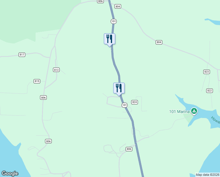 map of restaurants, bars, coffee shops, grocery stores, and more near 3726 Arkansas 101 in Gamaliel