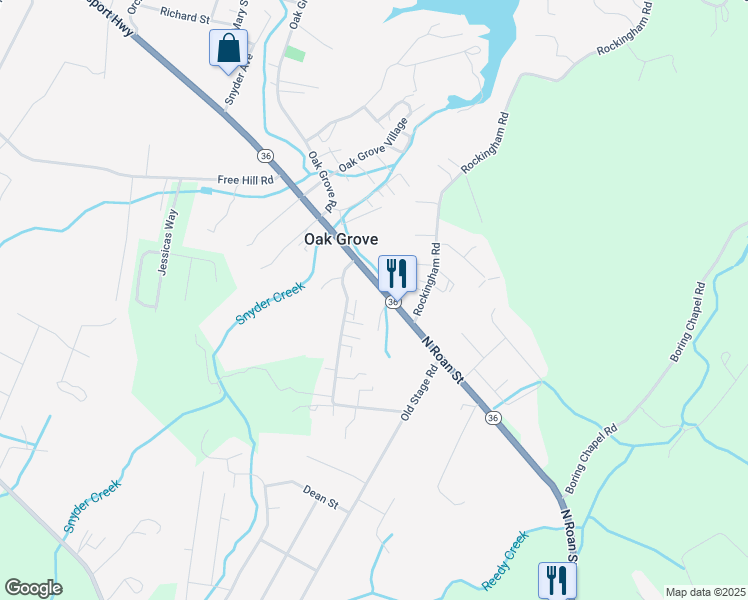 map of restaurants, bars, coffee shops, grocery stores, and more near 108 Chadwick Rd in Gray