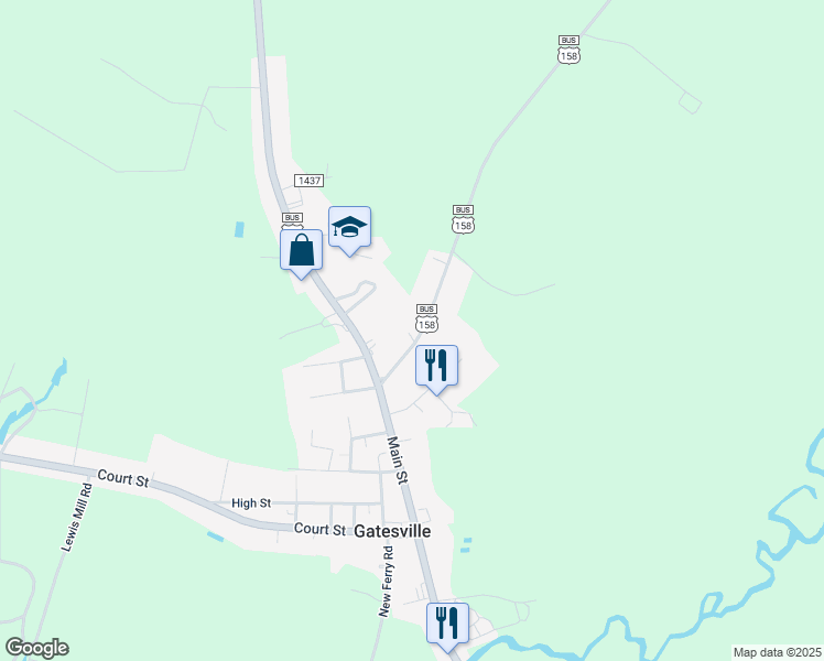 map of restaurants, bars, coffee shops, grocery stores, and more near 114 US Highway 158 Business East in Gatesville