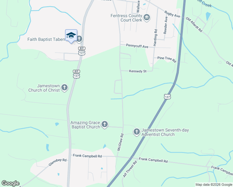 map of restaurants, bars, coffee shops, grocery stores, and more near 1014 Kennedy Road in Jamestown