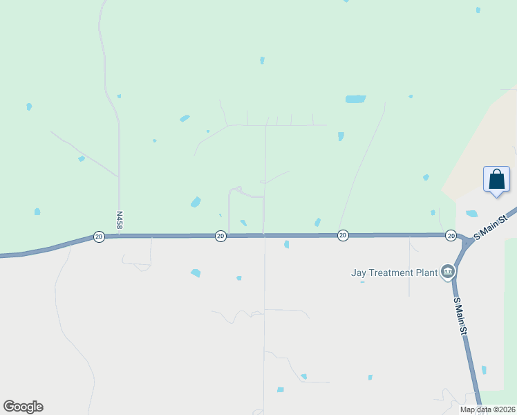 map of restaurants, bars, coffee shops, grocery stores, and more near 41885 South 585 Road in Jay