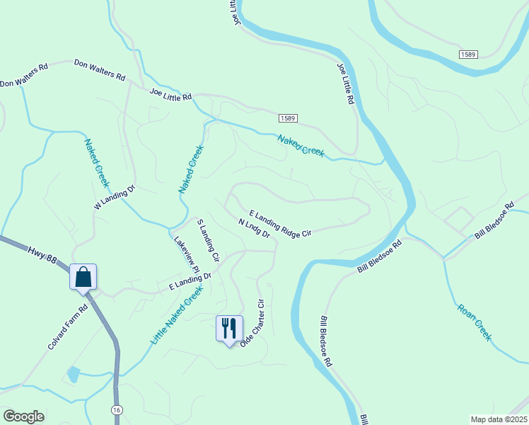 map of restaurants, bars, coffee shops, grocery stores, and more near 301 East Landing Ridge Circle in Jefferson