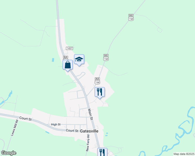 map of restaurants, bars, coffee shops, grocery stores, and more near 112 East Maple Street in Gatesville