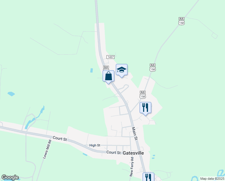 map of restaurants, bars, coffee shops, grocery stores, and more near 710 Main Street in Gatesville