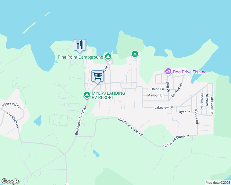 map of restaurants, bars, coffee shops, grocery stores, and more near 61 Gracy Drive in Springville