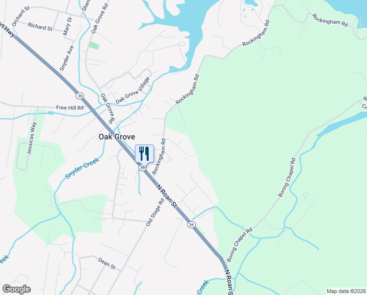 map of restaurants, bars, coffee shops, grocery stores, and more near 205 Rockingham Meadows Drive in Johnson City