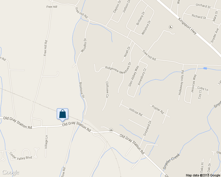 map of restaurants, bars, coffee shops, grocery stores, and more near 1139 Cliffview Circle in Gray