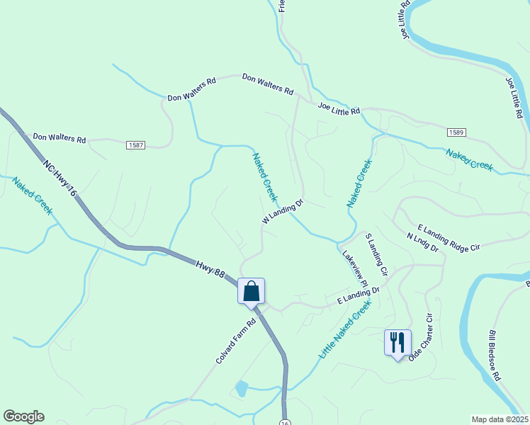 map of restaurants, bars, coffee shops, grocery stores, and more near 136 Hillside Court in Jefferson