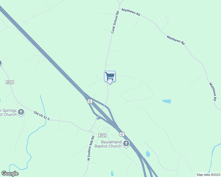 map of restaurants, bars, coffee shops, grocery stores, and more near 3189 Cook School Road in Pilot Mountain