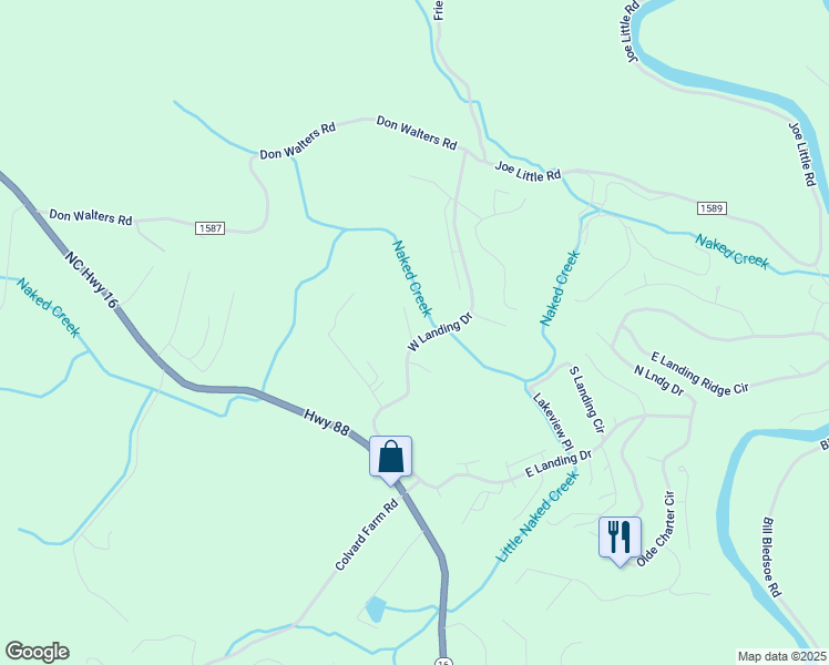 map of restaurants, bars, coffee shops, grocery stores, and more near 136 Hillside Court in Jefferson