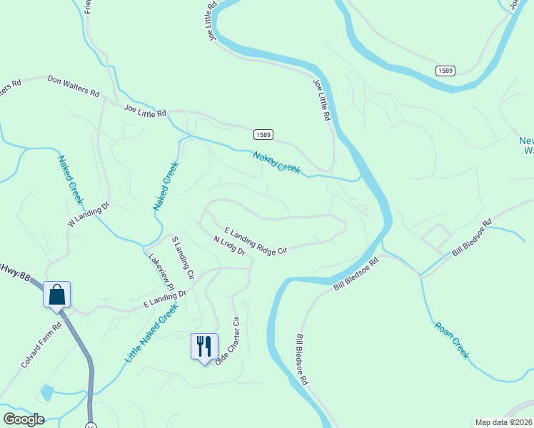 map of restaurants, bars, coffee shops, grocery stores, and more near 880 East Landing Ridge Circle in Jefferson