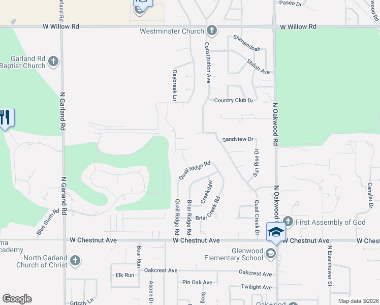 map of restaurants, bars, coffee shops, grocery stores, and more near 4315 Zachary Lane in Enid