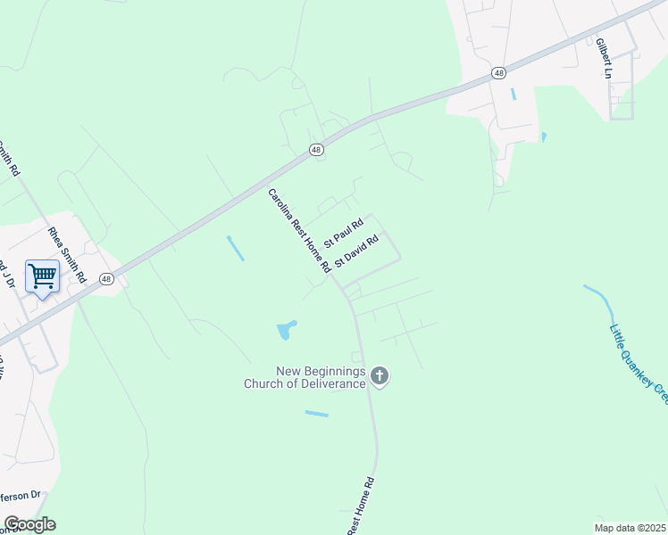 map of restaurants, bars, coffee shops, grocery stores, and more near Saint Paul Road in Halifax County