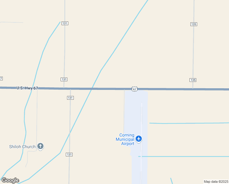 map of restaurants, bars, coffee shops, grocery stores, and more near 2974 U.S. 67 in Corning