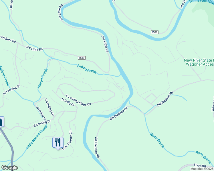 map of restaurants, bars, coffee shops, grocery stores, and more near 133 Riverside Park Trail in Jefferson