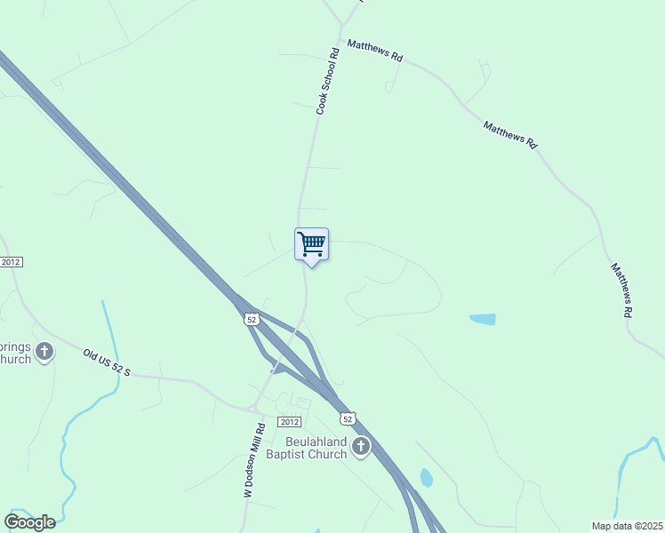 map of restaurants, bars, coffee shops, grocery stores, and more near 3189 Cook School Road in Pilot Mountain