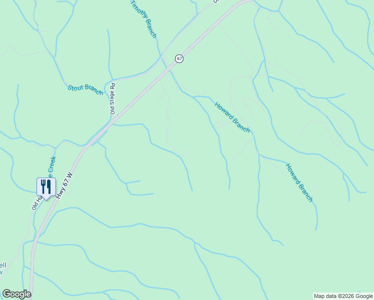 map of restaurants, bars, coffee shops, grocery stores, and more near 10257 Highway 67 West in Butler