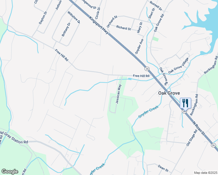 map of restaurants, bars, coffee shops, grocery stores, and more near 124 Hideaway Hills Road in Gray