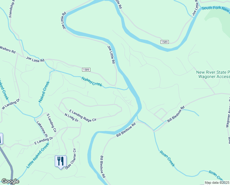 map of restaurants, bars, coffee shops, grocery stores, and more near 128 Riverside Park Court in Jefferson