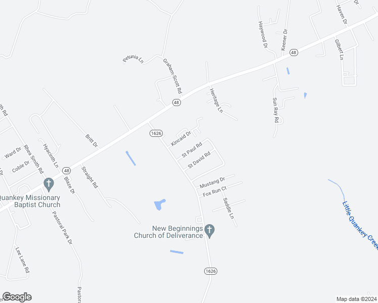 map of restaurants, bars, coffee shops, grocery stores, and more near Saint Paul Road in Halifax County