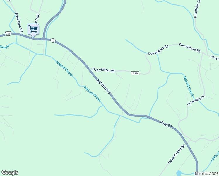map of restaurants, bars, coffee shops, grocery stores, and more near 787 North Carolina 16 in Jefferson