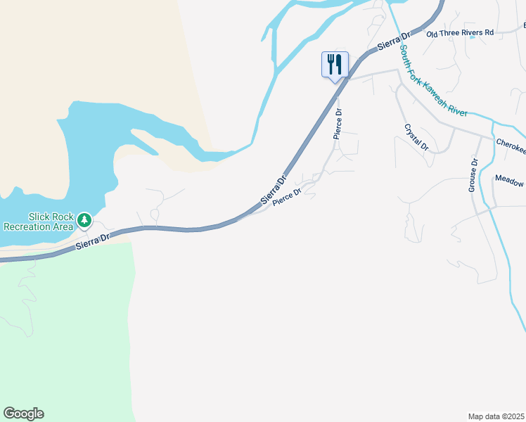 map of restaurants, bars, coffee shops, grocery stores, and more near 39912 Pierce Drive in Three Rivers