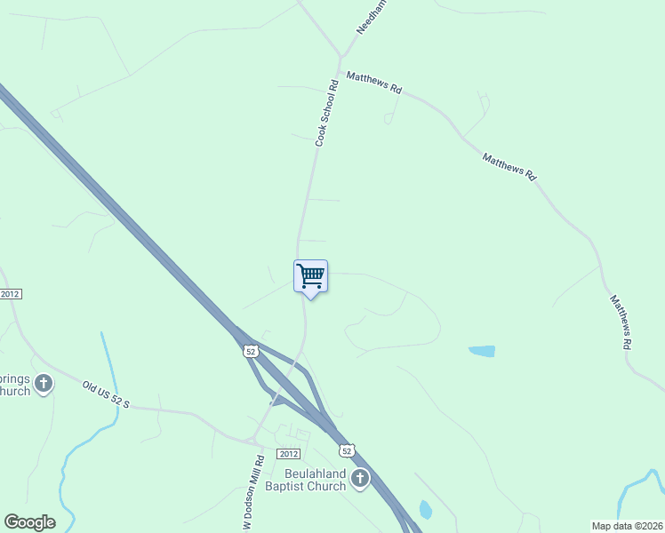 map of restaurants, bars, coffee shops, grocery stores, and more near 143 Buena Vista Drive in Pilot Mountain