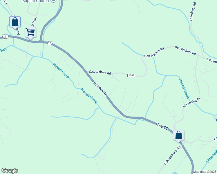 map of restaurants, bars, coffee shops, grocery stores, and more near 787 North Carolina 16 in Jefferson