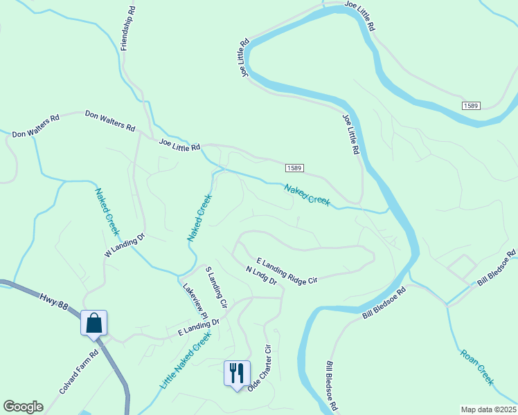 map of restaurants, bars, coffee shops, grocery stores, and more near 118 Bradford Court in Jefferson