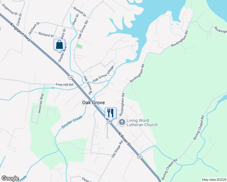 map of restaurants, bars, coffee shops, grocery stores, and more near 171 Rockingham Road in Gray