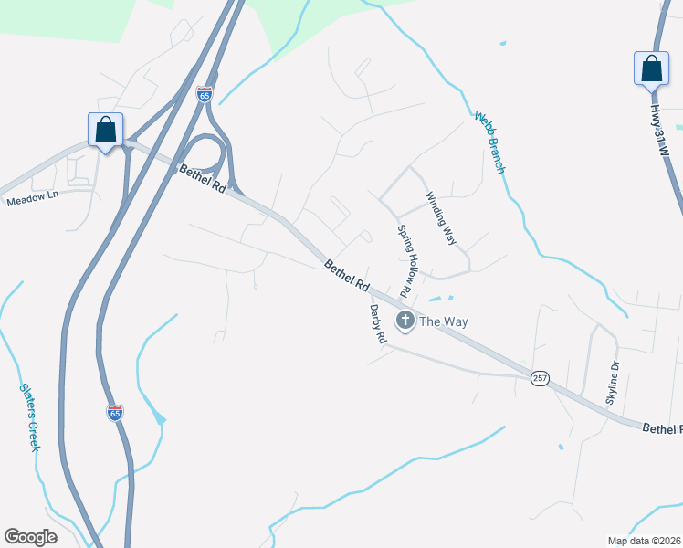 map of restaurants, bars, coffee shops, grocery stores, and more near 7508 Bethel Road in Goodlettsville
