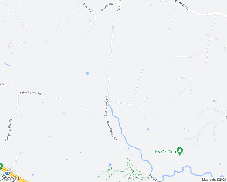 map of restaurants, bars, coffee shops, grocery stores, and more near 12770 Gooseberry Road in Bentonville