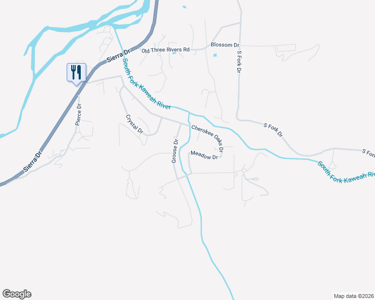 map of restaurants, bars, coffee shops, grocery stores, and more near 40000-40932 Quail Drive in Three Rivers