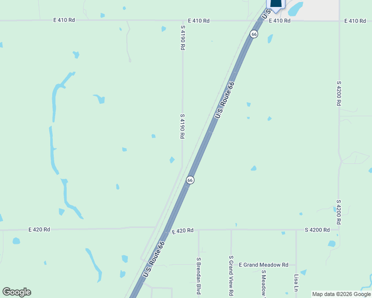 map of restaurants, bars, coffee shops, grocery stores, and more near 13525 South 4190 Road in Claremore
